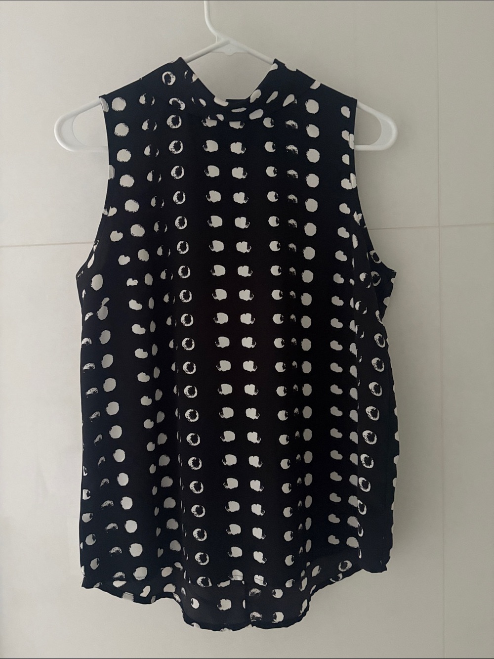 Next UK Black and White Sleeveless top with mock neck. UK size 12